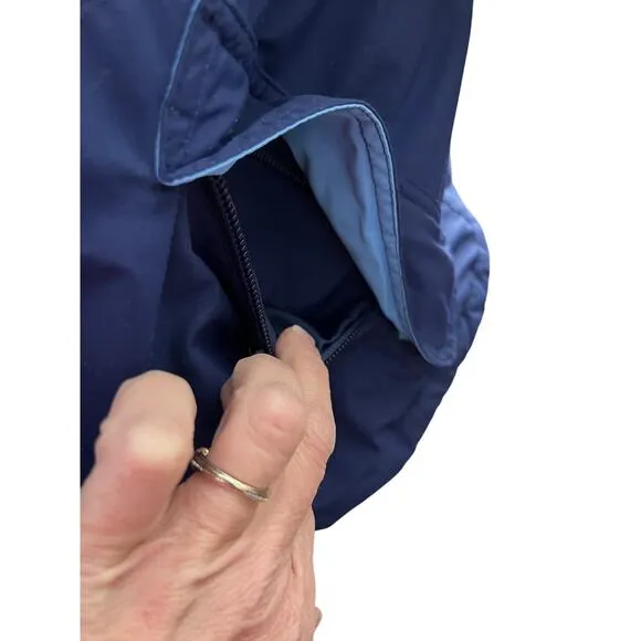 LL.L. Bean Women Large Parka Blue Hood Zip Thinsulate Light Warm