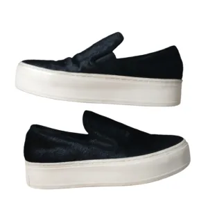 Loeffer Randall Calf Hair Black and White Platform Loafer Sneakers Women's sz 7