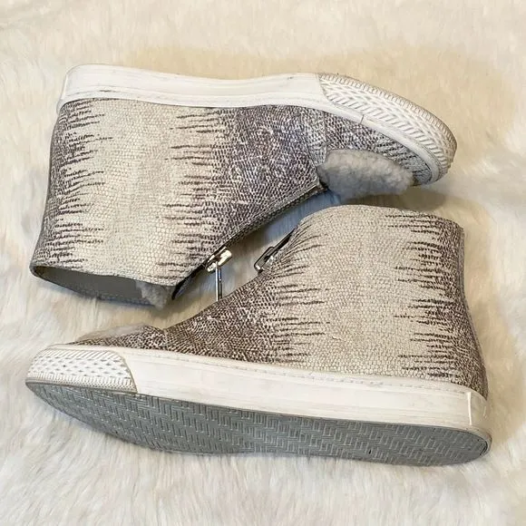 LOEFFLER RANDALL Devin Sneakers SZ 6 Lizard Embossed Designer High Top Sneakerss