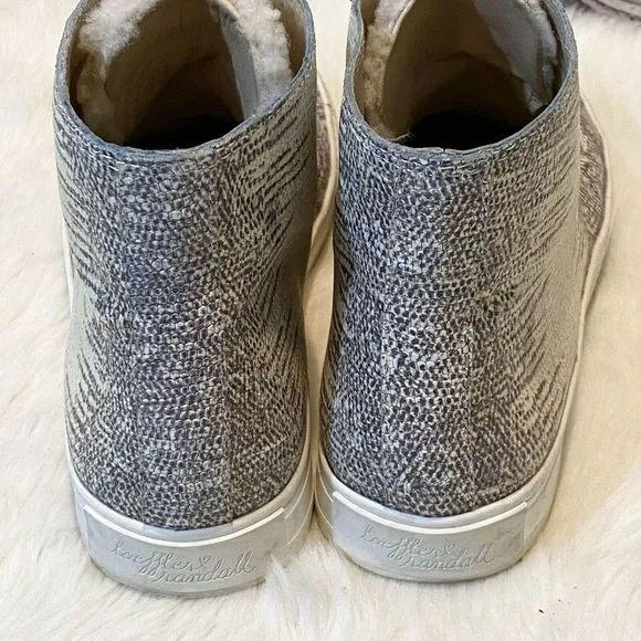 LOEFFLER RANDALL Devin Sneakers SZ 6 Lizard Embossed Designer High Top Sneakerss