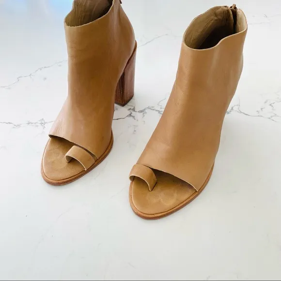 Loeffler Randall Gigi Open-Toe Leather Booties