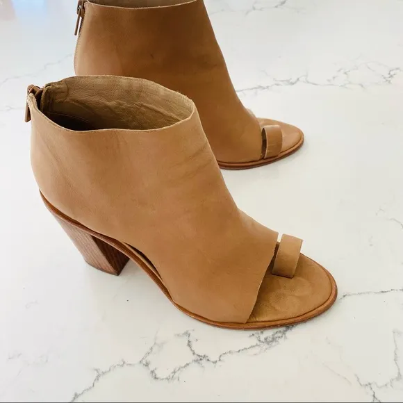 Loeffler Randall Gigi Open-Toe Leather Booties