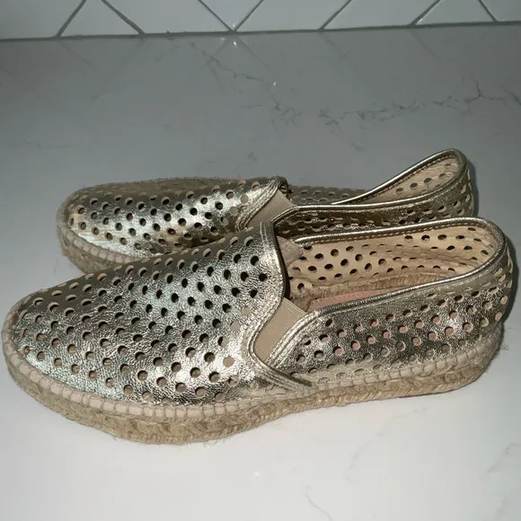 Loeffler Randall Gold Espadrille Slip-On Shoes
