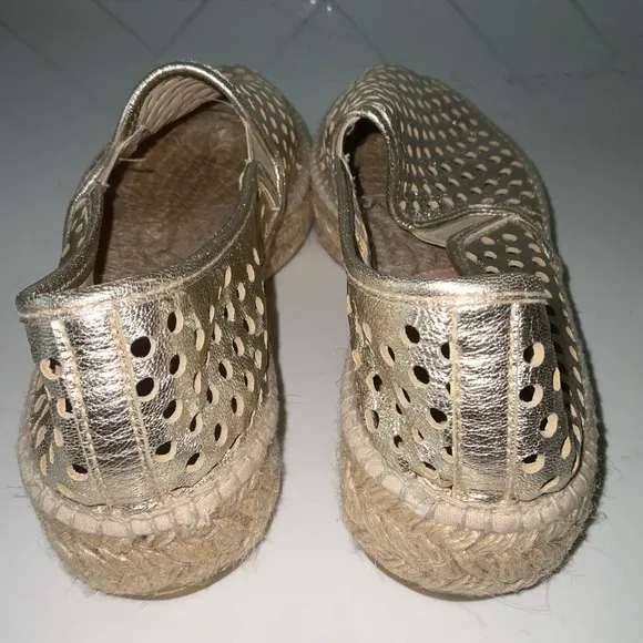 Loeffler Randall Gold Espadrille Slip-On Shoes