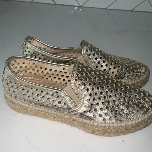 Loeffler Randall Gold Espadrille Slip-On Shoes