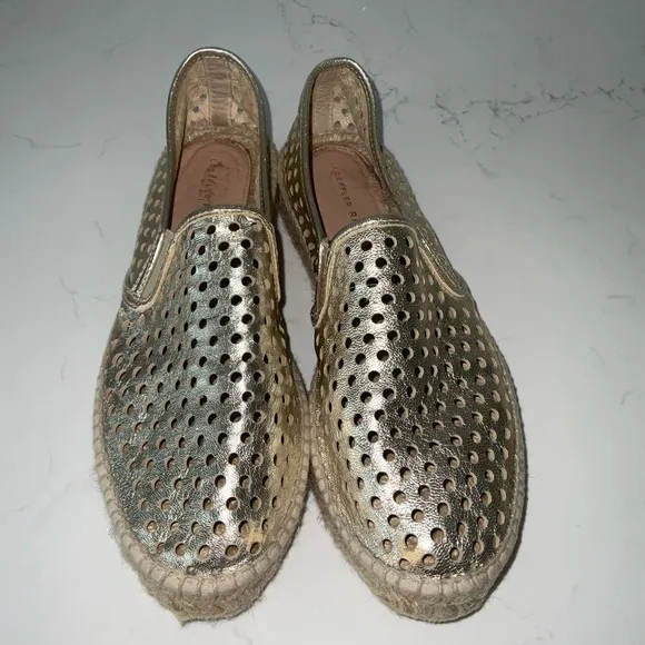 Loeffler Randall Gold Espadrille Slip-On Shoes