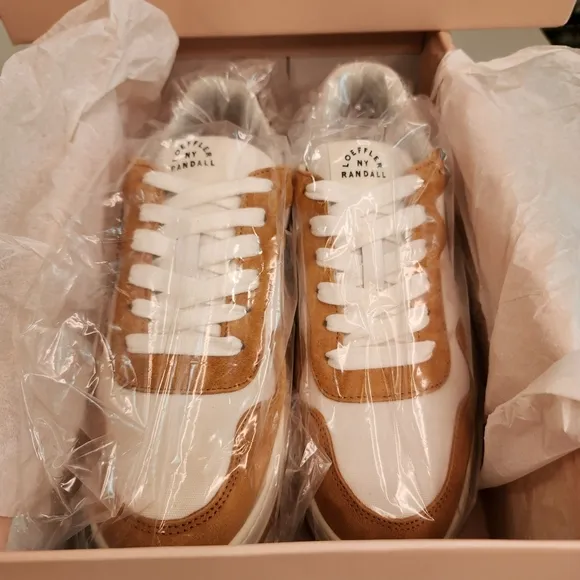 Loeffler Randall Kiera White Leather, Suede &amp; Cow Hair Low Top Platform Sneakers