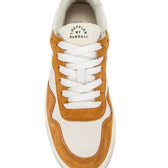 Loeffler Randall Kiera White Leather, Suede &amp; Cow Hair Low Top Platform Sneakers