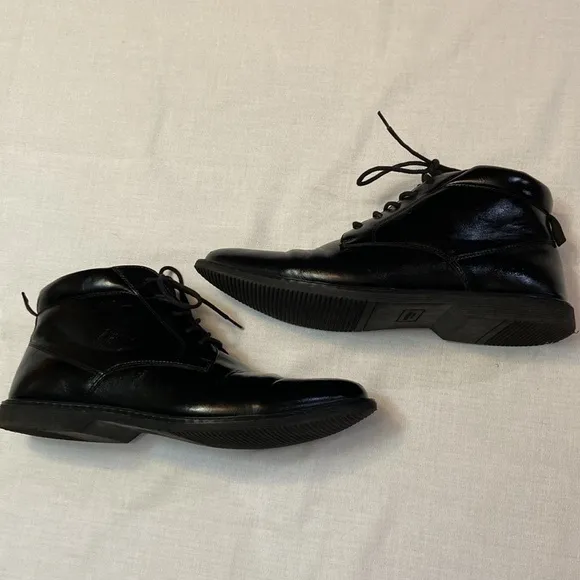 London Fog Mens Tyler Black Chukka Ankle Lace Up Boots EUC Size 11.5