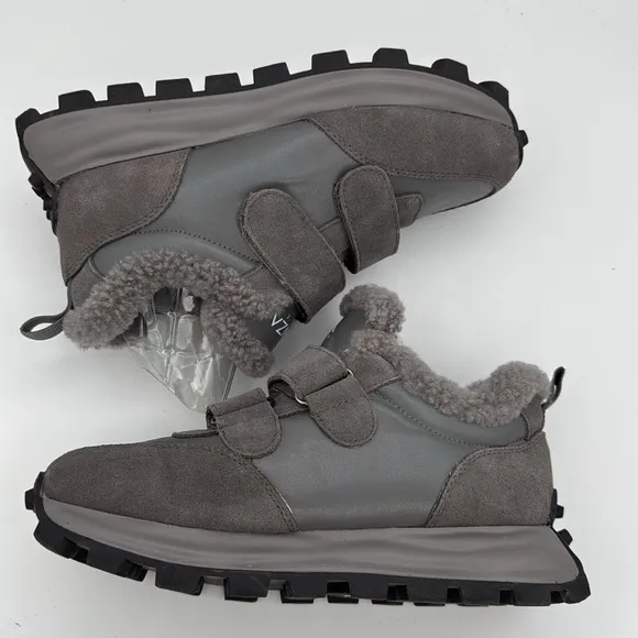 LONZA women’s Bimberi genuine suede leather /genuine wool grey winter Bootie 8.5