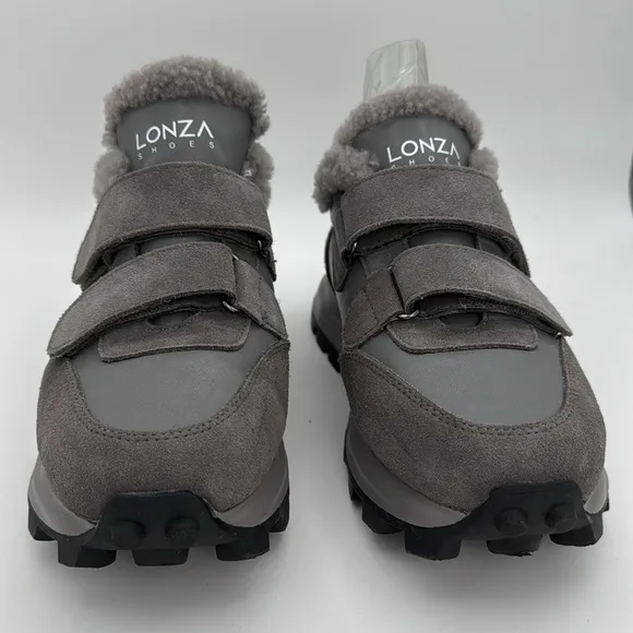LONZA women’s Bimberi genuine suede leather /genuine wool grey winter Bootie 8.5