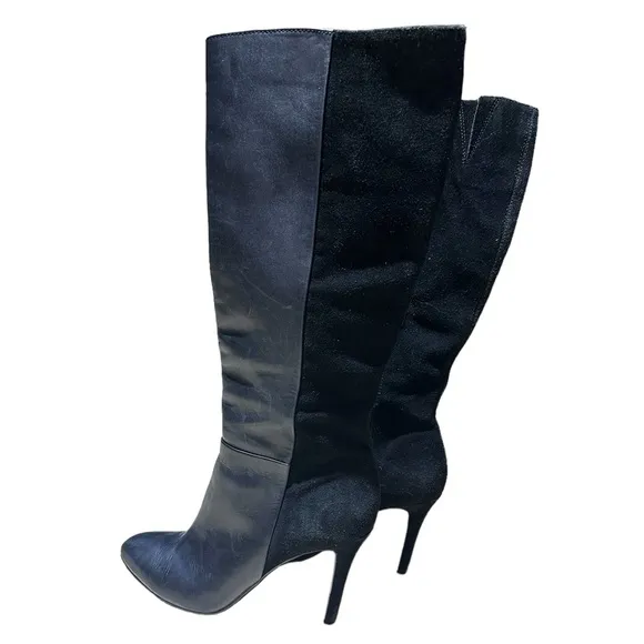 Lord &amp; Taylor Heeled Leather Boots Black Size 7.5