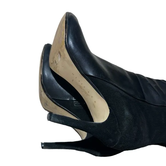 Lord &amp; Taylor Heeled Leather Boots Black Size 7.5