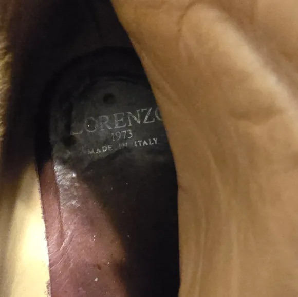 LORENZO 1973 MEN'S ITALY MADE XL LIGHT SOFT BROWN BOOTS LEATHER TIE-UP SIZE 10.5