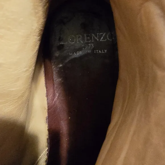 LORENZO 1973 MEN'S ITALY MADE XL LIGHT SOFT BROWN BOOTS LEATHER TIE-UP SIZE 10.5