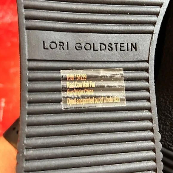 Lori Goldstein | Animal Print Black Leather Platform Sneakers