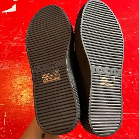 Lori Goldstein | Animal Print Black Leather Platform Sneakers