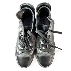 Louis Vuitton Damier Graphite High-Top Sneakers Black Leather/Suede Size 33/3.5