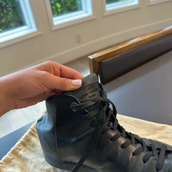 Louis Vuitton Men's Black High-Top Sneakers 9