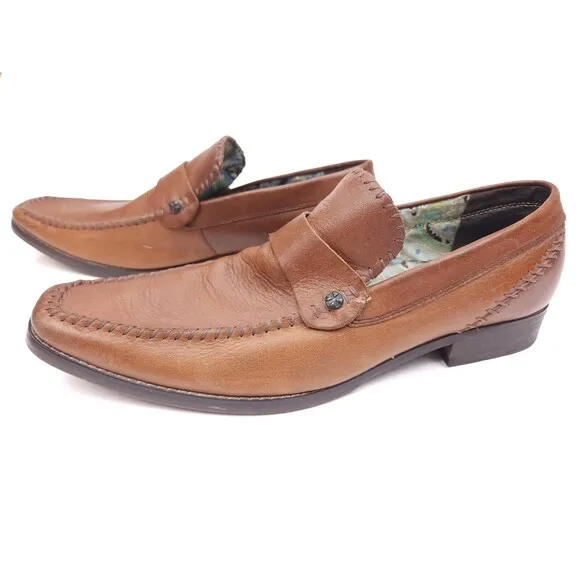 Lounge By Mark Nason Brown Leather Slip On Loafers 72006 Shoes Men's Size 11