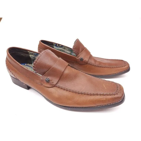 Lounge By Mark Nason Brown Leather Slip On Loafers 72006 Shoes Men's Size 11