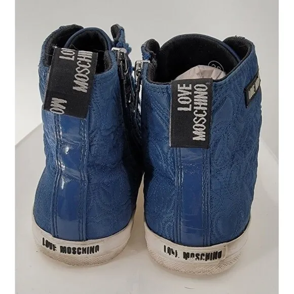 Love Moschino Quilted Hearts Peace High Top Sneakers