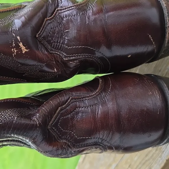 Lucchese 2000 Milano Goat Antique Brown Leather Cowboy Boots T3083R4 9.5 D