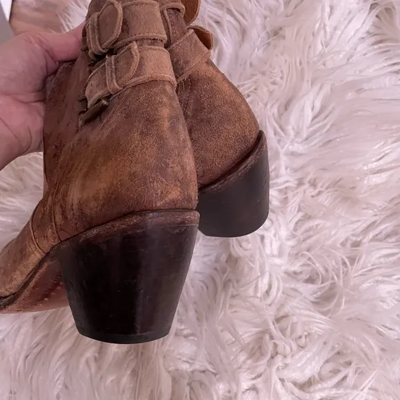 Lucchese Bootmaker Women's Catalina-Brown Floral Printed Shortie Ankle Bootie 10