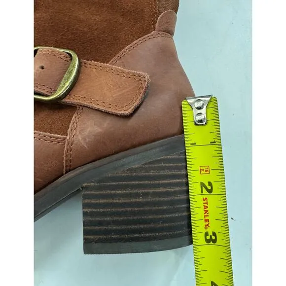 Lucky Brand Womens KAILAN Sz 6.5 Leather Riding Boots  Rye Brown