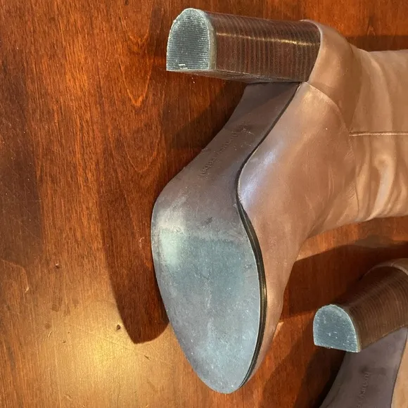Luxury Rebel Brown Vegan Leather Boots with Wooden Block Heel