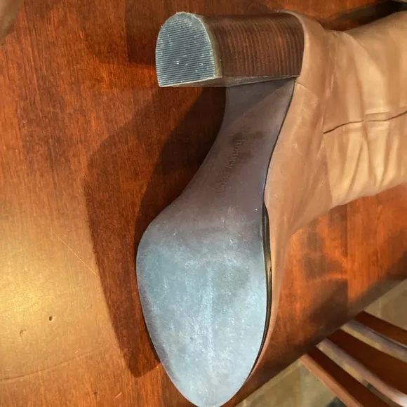 Luxury Rebel Brown Vegan Leather Boots with Wooden Block Heel