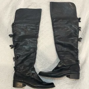 Luz Da Lua Black‎ Leather Boots Size USA 7