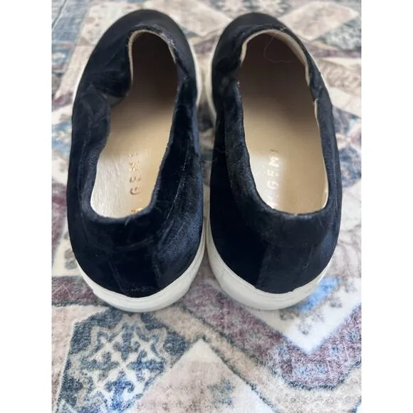M. Gemi Black Velvet Slip On Womens Sz 5.5 Sneakers The Cerchio Made In Italy