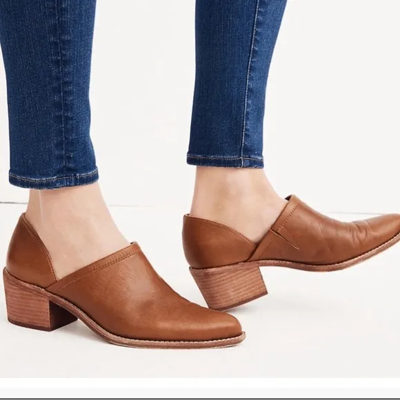 Madewell The Brady Tan Leather Bootie Size 9