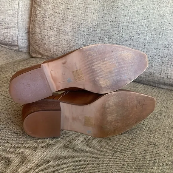 Madewell The Brady Tan Leather Bootie Size 9