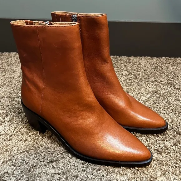 Madewell ‘The Darcy’ Ankle Boot in Warm Cinnamon, Size 6 1/2