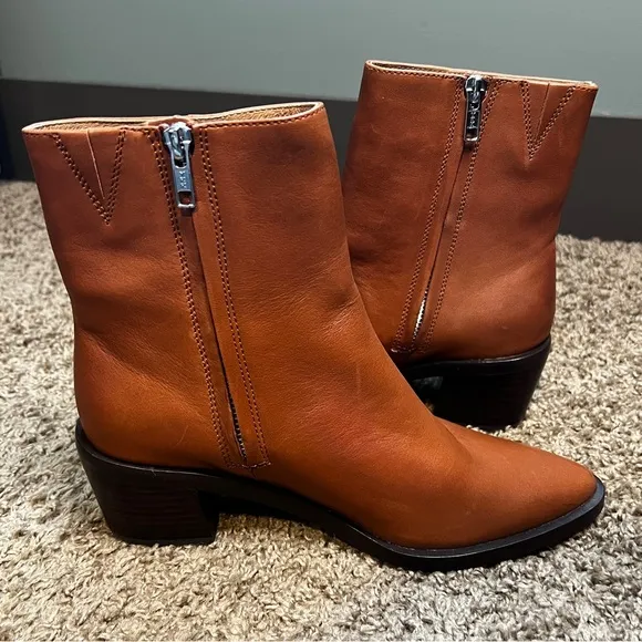 Madewell ‘The Darcy’ Ankle Boot in Warm Cinnamon, Size 6 1/2