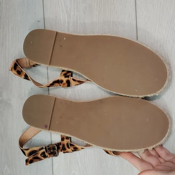 Madewell Womens Malia Ankle Strap Animal Espadrille Platform Sandal shoes 9.5