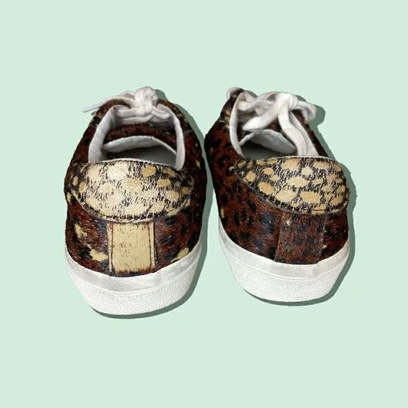 Madewell Low Top Sneakers in Painted Leopard Colorblock Calf Hair