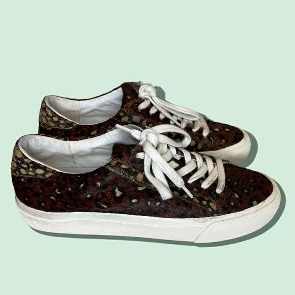 Madewell Low Top Sneakers in Painted Leopard Colorblock Calf Hair