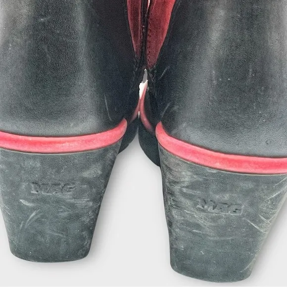 MAG Creative Footwear Boots.  Red suede Lace Up and zippered boots Sz 38