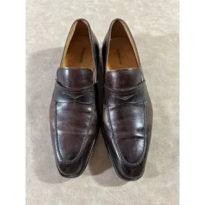 Magnanni Mens Loafer Slip On Shoes Leather Almond Toe Dark Brown Leather 12M