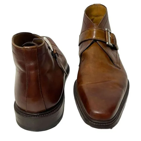 MAGNANNI Men’s Raiden Leather Monk Strap Chukka Boots 8
