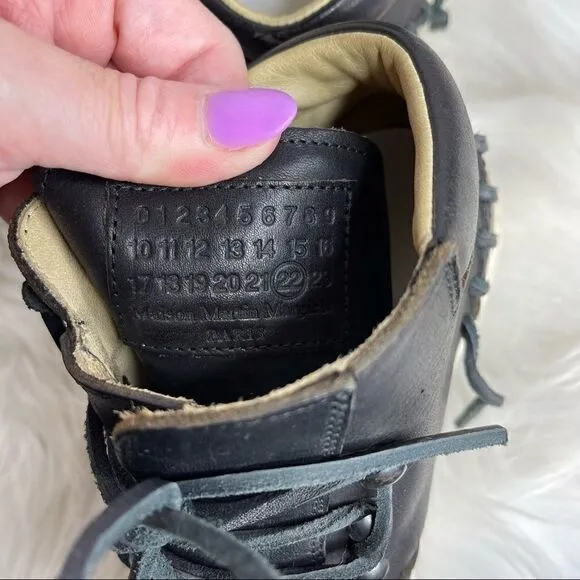 Maison Martin Margiela High Top Leather Lace Up Sneakers 36.5