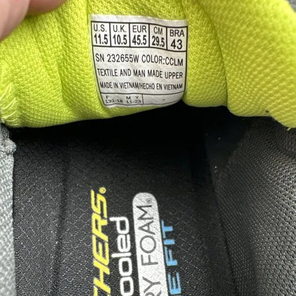 Man Skechers Skech Air Ventura lace Shoe 232655W/CCLM Charcoal Lime 11.5