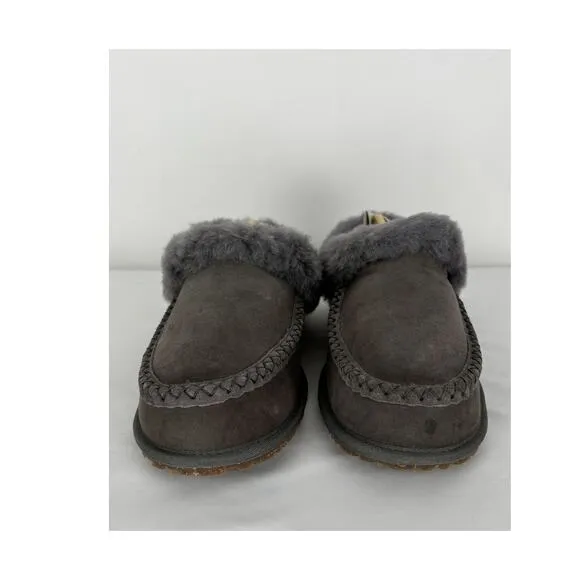 Manitobah Mukluks Sheepskin Shearling Cabin Clogs Womens Size 9 New Charcoal