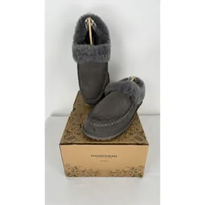 Manitobah Mukluks Sheepskin Shearling Cabin Clogs Womens Size 9 New Charcoal