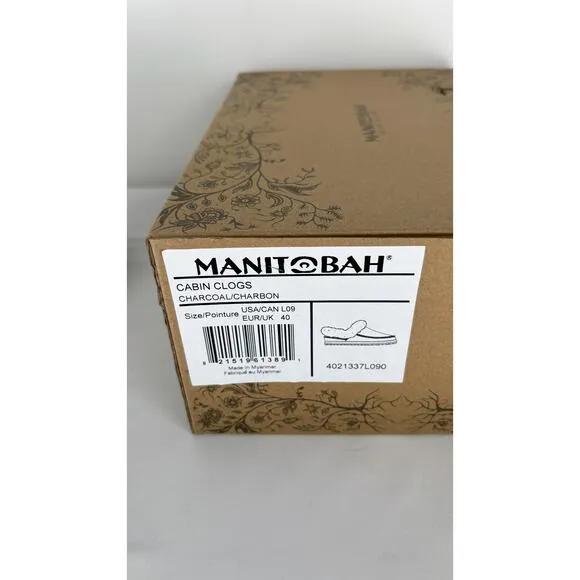 Manitobah Mukluks Sheepskin Shearling Cabin Clogs Womens Size 9 New Charcoal