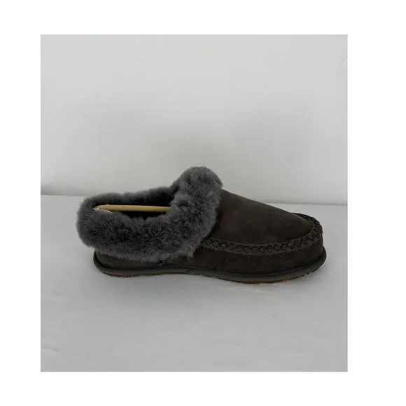 Manitobah Mukluks Sheepskin Shearling Cabin Clogs Womens Size 9 New Charcoal