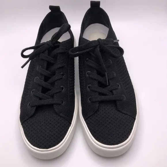 Marc Fisher Black Mesh Deck Shoes Lace Up Sneakers Size 7M
